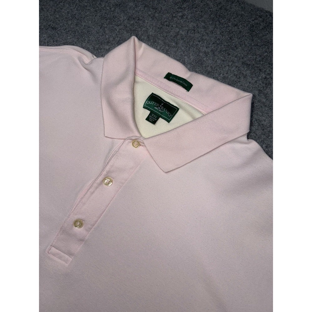 Outer Banks Mens Egyptian 100% Cotton Polo Shirt 3XL Pink Golf Preppy Classic
